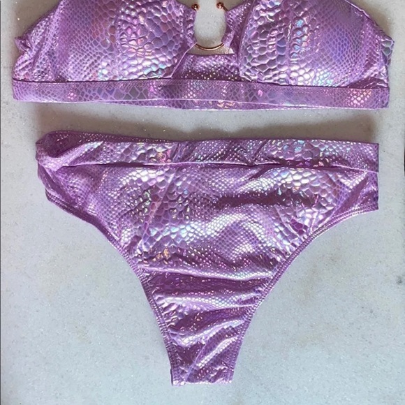 Bikini Purple Holographic Snake Swim Iridescent - Picture 5 of 7
